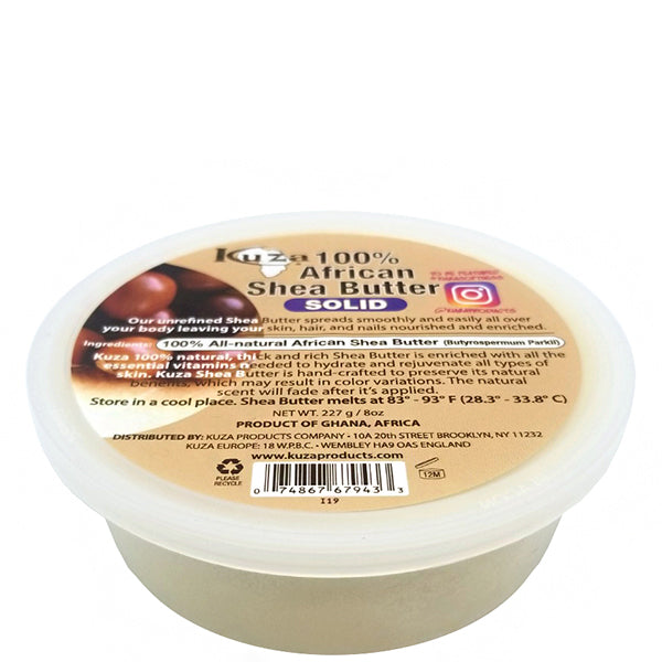 Kuza 100% African Shea Butter White Solid 8oz