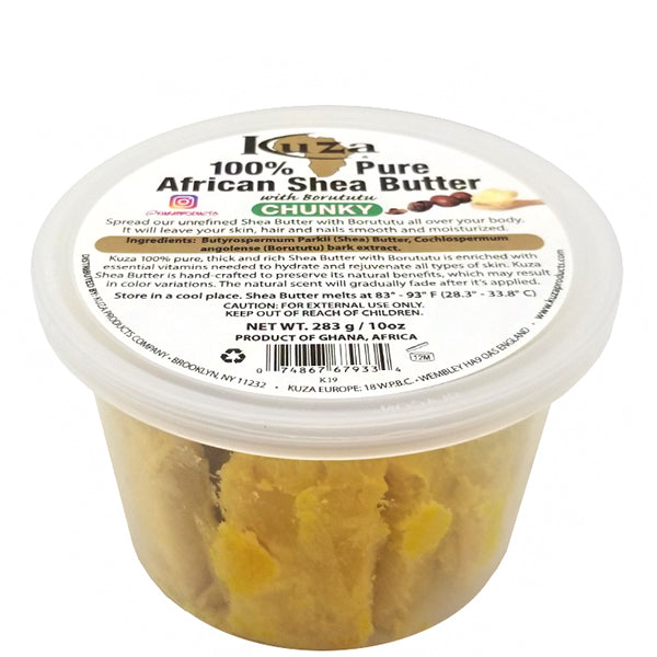 Kuza 100% African Shea Butter with Borututu Yellow Chunky 10oz