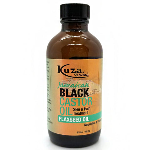 Kuza Jamaican Black Castor Oil Skin & Hair Treatment 4oz Flaxseed Oil