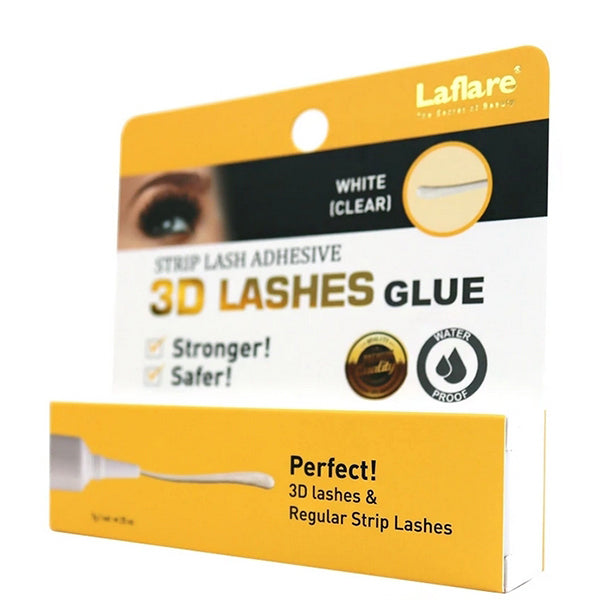 Laflare 3D Lashes Glue Strip Lash Adhesive White (Clear) 25oz