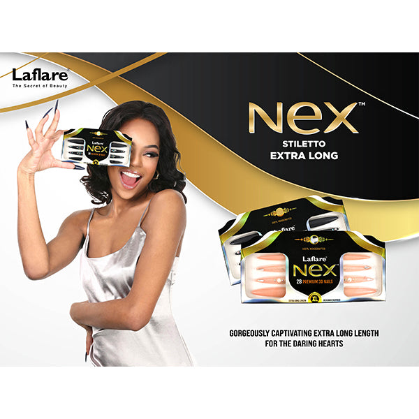 Laflare NEX 28 Premium 3D Nails - Extra Long Stiletto