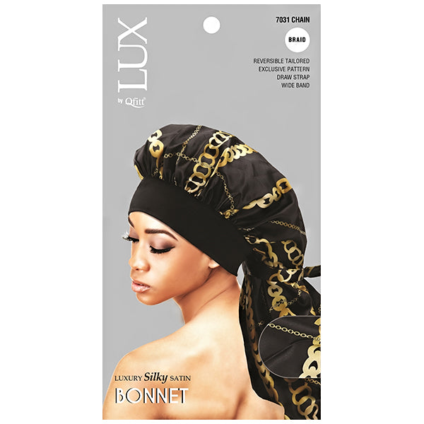 Lux by Qfitt Luxury Silky Satin Bonnet - Braid #7031 Afro Assort