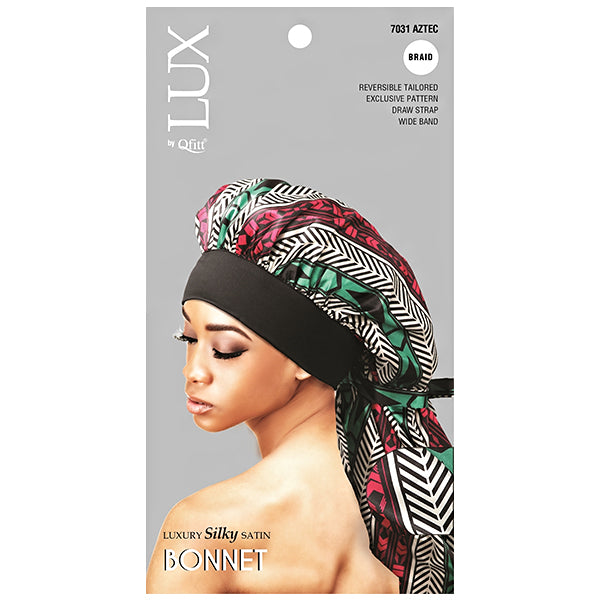 Lux by Qfitt Luxury Silky Satin Bonnet - Braid #7031 Afro Assort