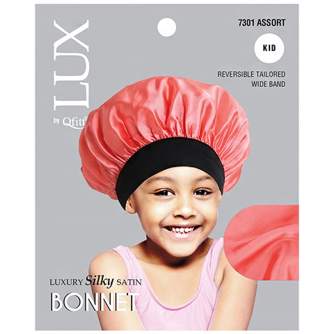 Lux by Qfitt Luxury Silky Satin Bonnet for Kid - #7301 Assort