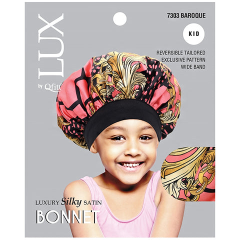 Lux by Qfitt Luxury Silky Satin Bonnet for Kid - #7303 Afro Assort