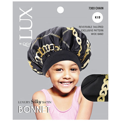 Lux by Qfitt Luxury Silky Satin Bonnet for Kid - #7303 Afro Assort