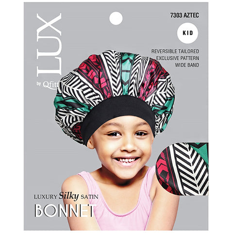 Lux by Qfitt Luxury Silky Satin Bonnet for Kid - #7303 Afro Assort
