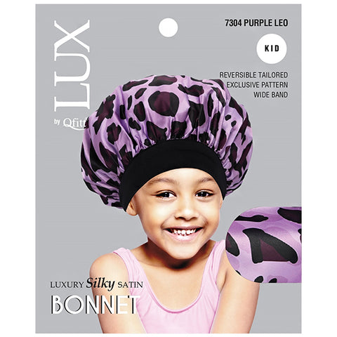 Lux by Qfitt Luxury Silky Satin Bonnet for Kid - #7304 Leo Assort