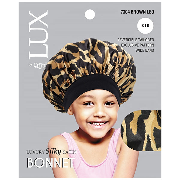 Lux by Qfitt Luxury Silky Satin Bonnet for Kid - #7304 Leo Assort