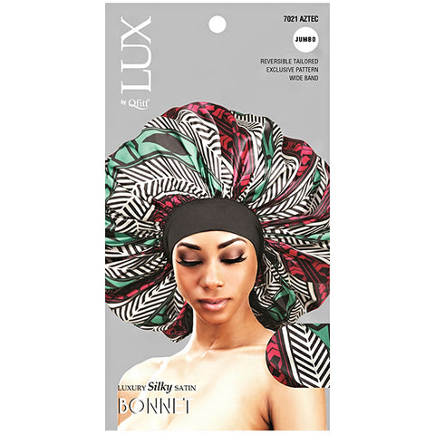 Lux by Qfitt Luxury Silky Satin Bonnet - Jumbo #7021 Afro Assort
