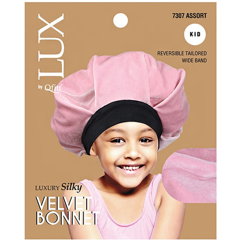 Lux by Qfitt Luxury Silky Satin Velvet Bonnet for Kid - #7307 Assort