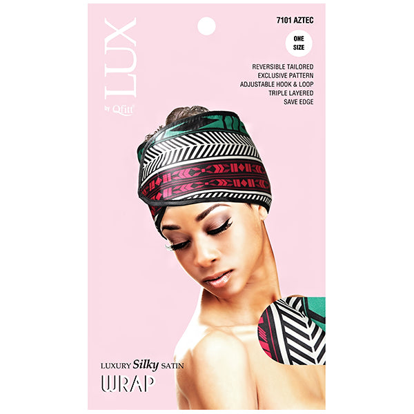 Lux by Qfitt Luxury Silky Satin Wrap - One Size #7101 Afro Assort
