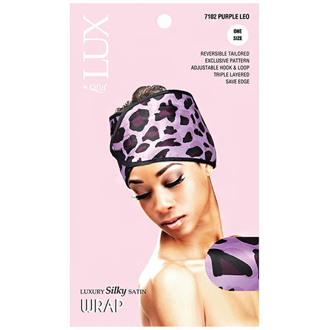 Lux by Qfitt Luxury Silky Satin Wrap - One Size #7102 Leo Assort