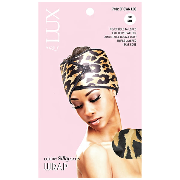 Lux by Qfitt Luxury Silky Satin Wrap - One Size #7102 Leo Assort