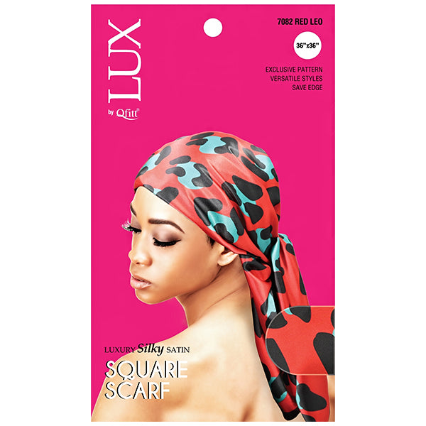 Lux by Qfitt Silky Satin Square Scarf - 36\"X36\" #7082 Leo Assort