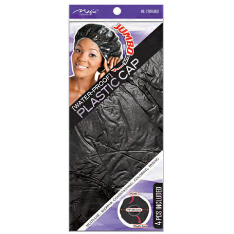 Magic Collection #21991JBLA Jumbo WaterProof Plastic Cap 4pcs Black