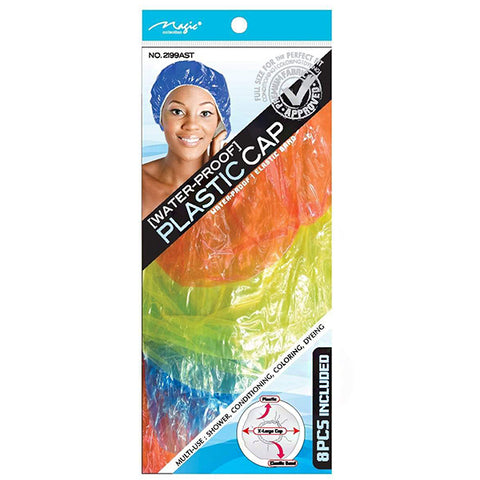 Magic Collection #2199AST Water Proof Plastic Cap 8pcs -Assorted