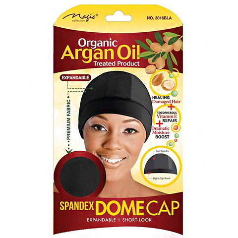 Magic Collection #3016BLA Organic Argan Oil Spandex Dome Cap