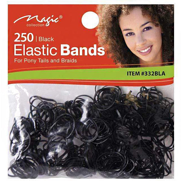 Magic Collection #332BLA 250pc Elastic Bands Black