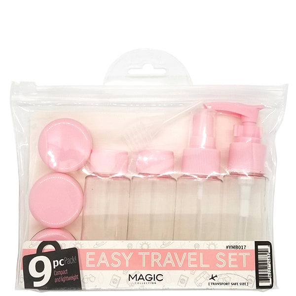Magic Collection #YMB017 9pcs Easy Travel Empty Container Set - Pink