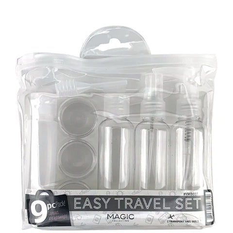 Magic Collection #YMB018 9pcs Easy Travel Empty Container Set - White