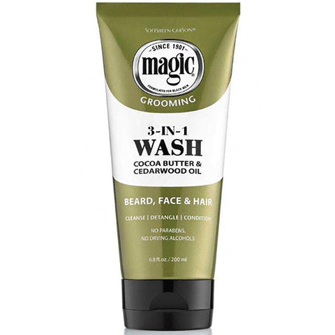 Magic Grooming 3 In 1 Wash for Beard Face & Hair 6.8oz
