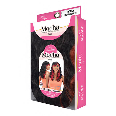 Mayde Beauty Human Hair Blend Mocha Wig - HONEY