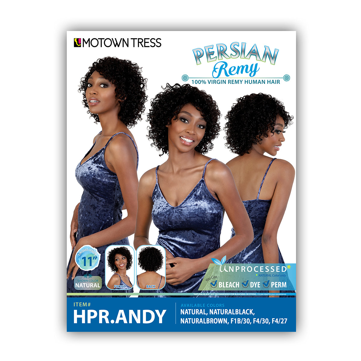 Motown Tress Persian 100% Virgin Remy Human Hair Wig - HPR ANDY