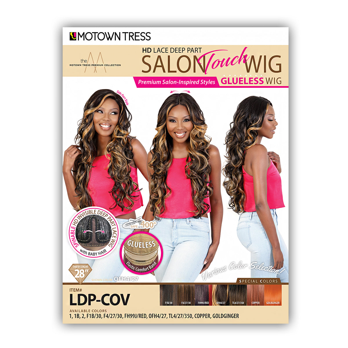 Motown Tress Salon Touch Synthetic Hair Glueless HD Lace Wig - LDP COV