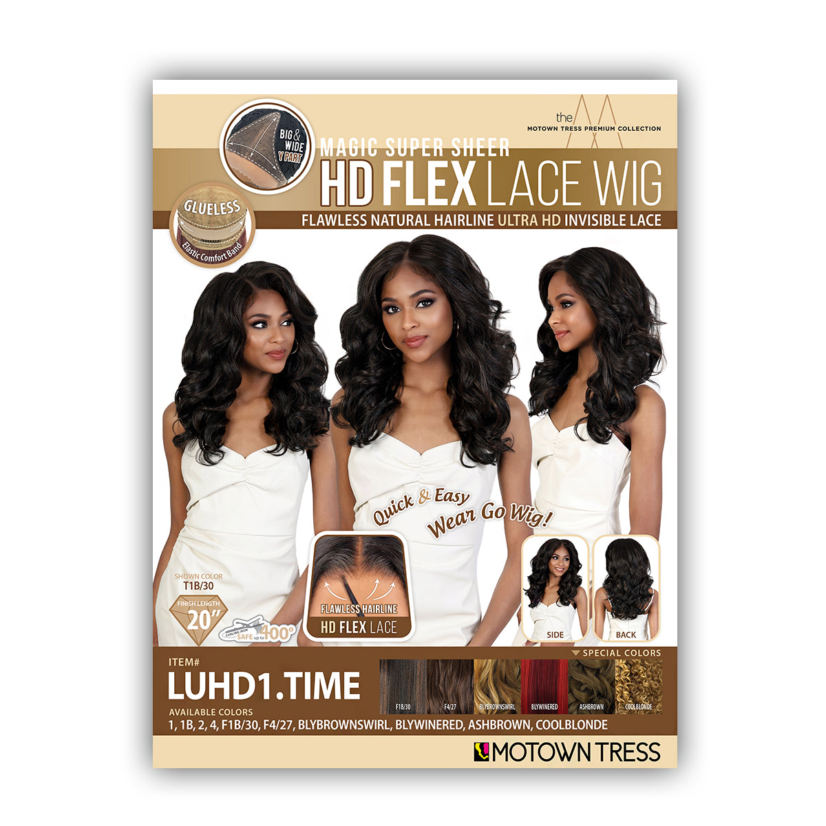 Motown Tress Synthetic Hair Glueless HD Lace Wig - LUHD1 TIME