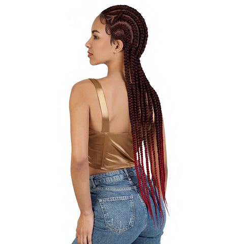 Motown Tress Synthetic Hair Glueless HD Whole Hand Tied Braid Lace Wig - WLB HEART 2