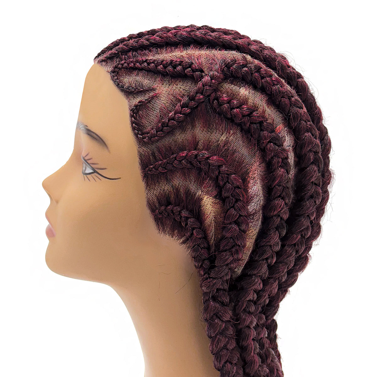 Motown Tress Synthetic Hair Glueless HD Whole Hand Tied Braid Lace Wig - WLB HEART 2