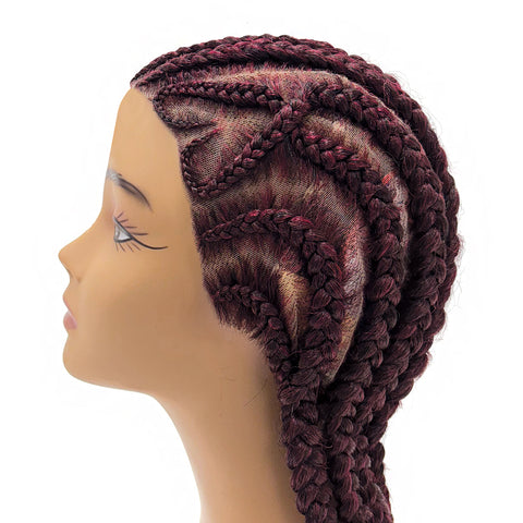 Motown Tress Synthetic Hair Glueless HD Whole Hand Tied Braid Lace Wig - WLB HEART 2
