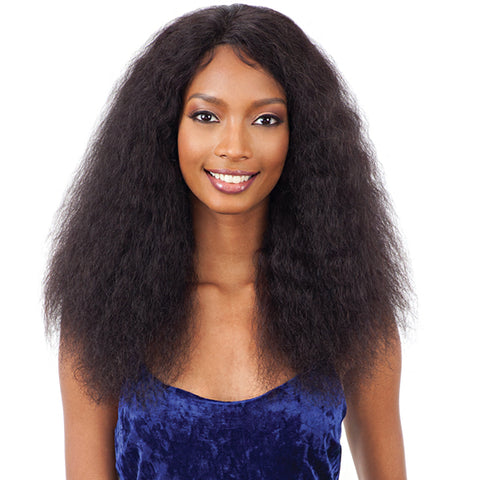 Naked 100% Brazilian WET & WAVY Natural Hair Lace Front Wig DEEP CURL