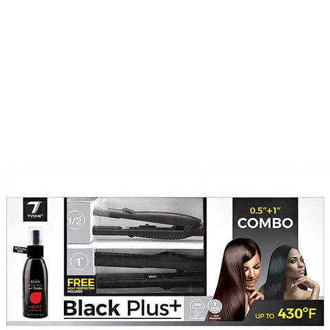 Nicka K New York Balck Plus+ Combo Flat Iron 1\/2\"+1\" w Heat Protector