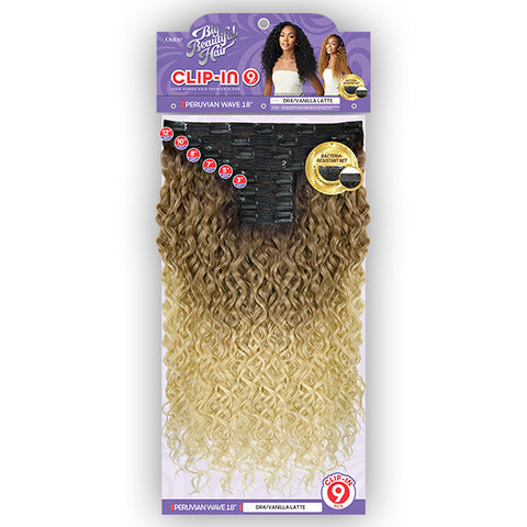 Outre Big Beautiful Hair Human Hair Blend Clip in - PERUVIAN WAVE 18