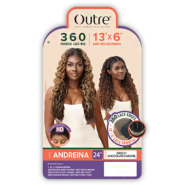 Outre Human Hair Blend 360 HD Frontal Lace Wig - ANDREINA (13x6 lace)