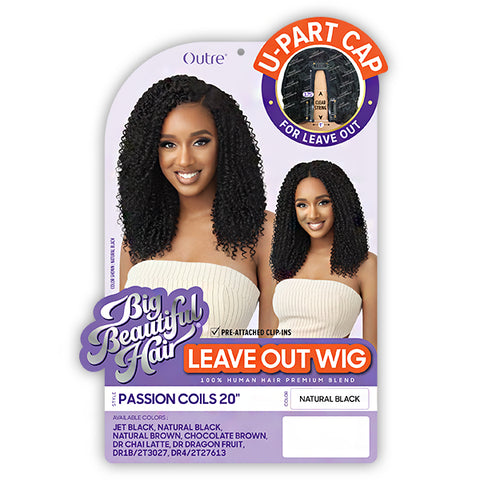 Outre Human Hair Blend U Part Cap Leave Out Wig - PASSION COILS 20