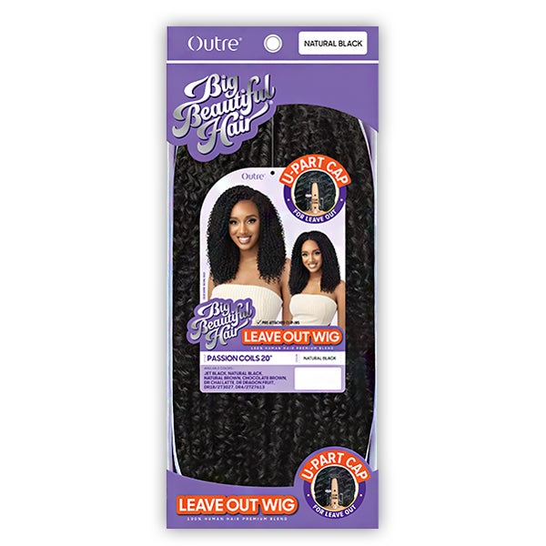 Outre Human Hair Blend U Part Cap Leave Out Wig - PASSION COILS 20