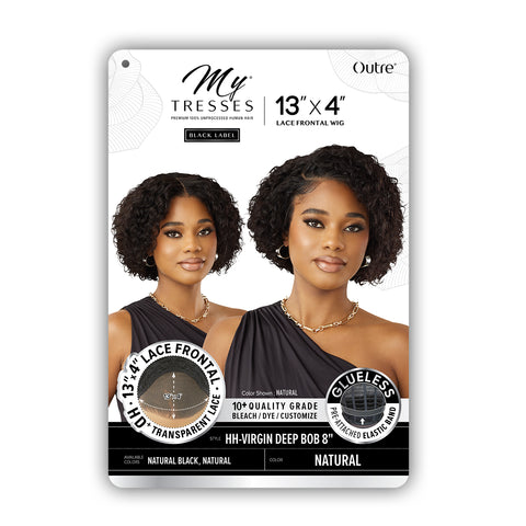 Outre Mytresses Black Label 100% Unprocessed Human Hair 13x4 HD Lace Frontal Wig - VIRGIN DEEP BOB 8
