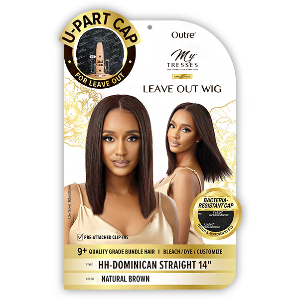 Outre Mytresses Human Hair U Part Leave Out HH DOMINICAN STRAIGHT 14