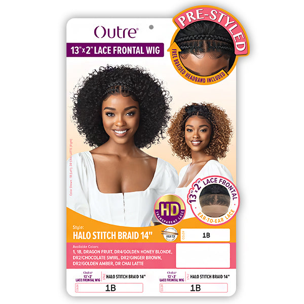 Outre Pre-Styled HD Lace Wig HALO STITCH BRAID 14 (13x2 lace frontal)