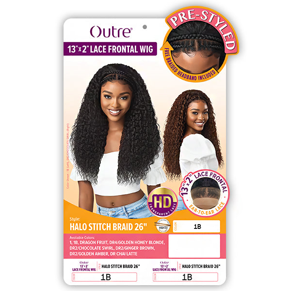 Outre Pre-Styled HD Lace Wig HALO STITCH BRAID 26 (13x2 lace frontal)