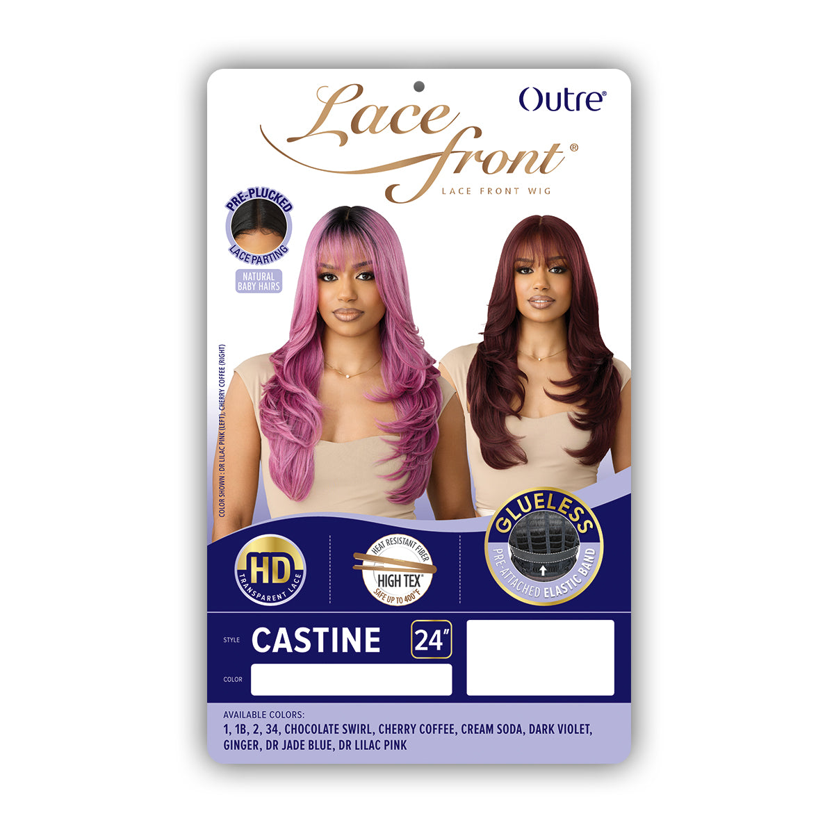 Outre Synthetic Hair Glueless HD Lace Front Wig - CASTINE