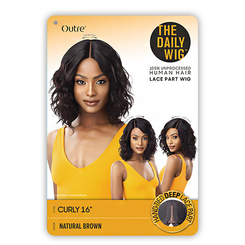 Outre The Daily Wig 100% Human Hair Lace Part Wig - HH CURLY 16