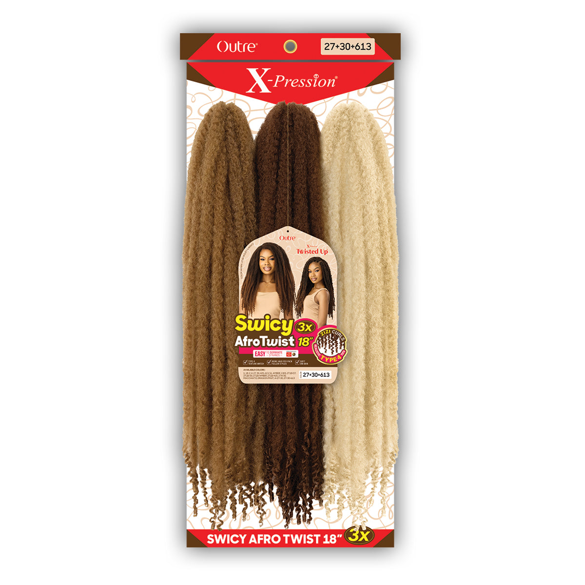 Outre X PRESSION TWISTED UP 3X SWICY AFRO TWIST 18