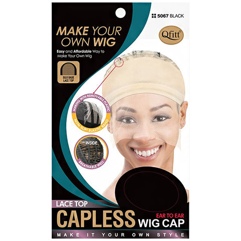 Qfitt #5067 Lace Top L-Part Capless Wig Cap