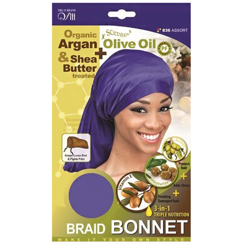 Qfitt Organic Argan + Olive Oil & Shea Butter Braid Bonnet