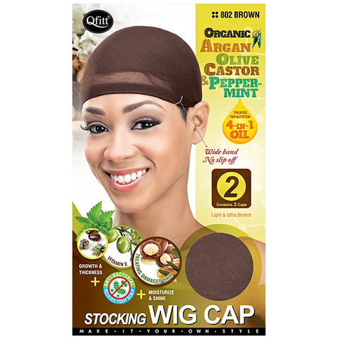Qfitt Organic Argan + Olive Oil & Shea Butter Stocking Wig Cap