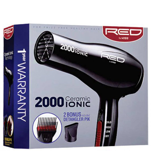 Red by Kiss 2000 Ceramic Ionic Hair Dryer BD06U